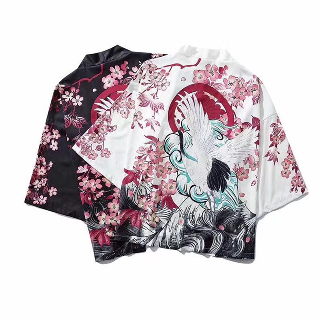 Camisas tipo Kimono hawaianas holgadas para hombres, blusa Social de verano para hombres, camisas de manga corta , camisas masculinas de talla grande
