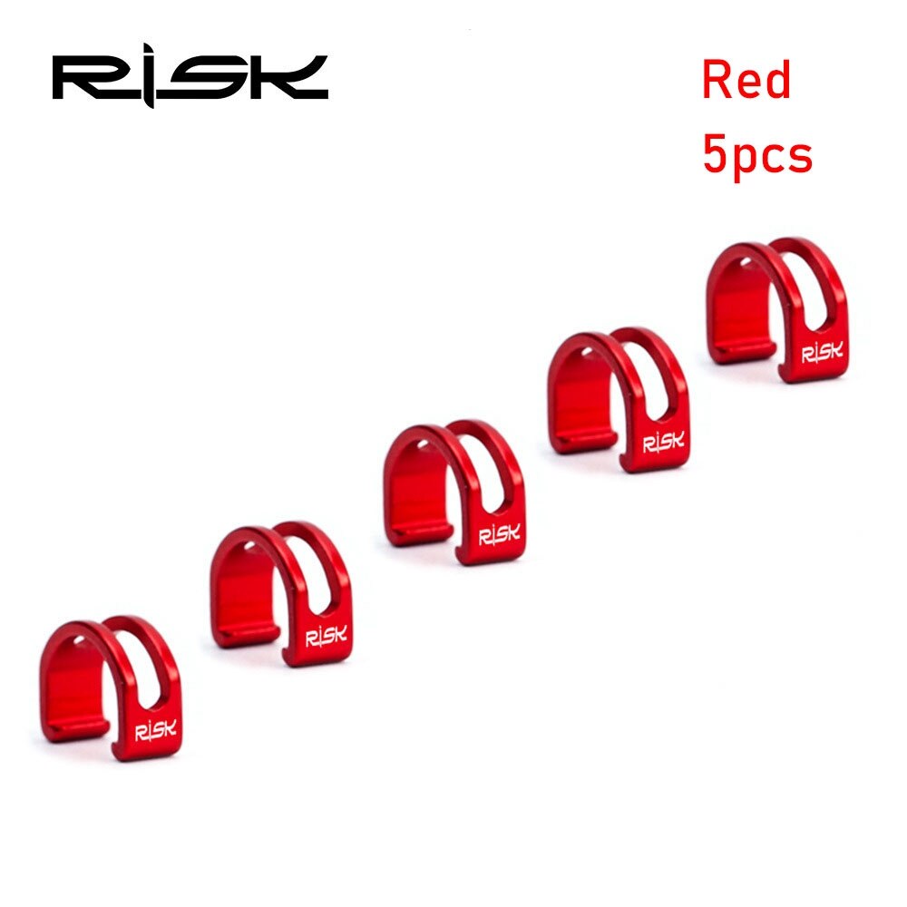 5Pcs C Vorm Clips Rem Kabel/Lijn Gespen Aluminium Mtb Bicyle Behuizing Slang Weg Gids Derailleur Lijnen gereedschap Accessoires: Red2