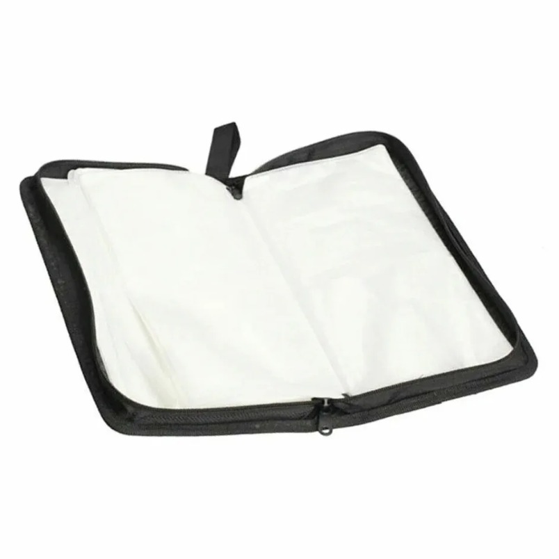 Estojo Portátil com Zíper para Armazenamento de CDs e DVDs, Álbum, Bolsa de Transporte, Suporte para CDs e DVDs, Capacidade para 80 Peças, Bolsa de Armazenamento Dupla Face