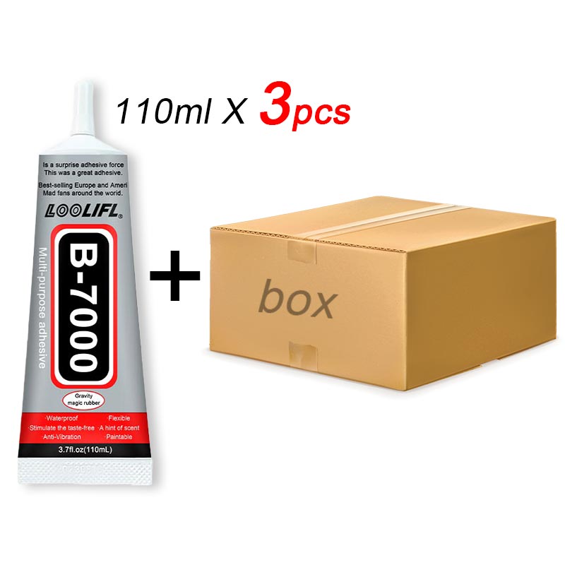 B7000 Glue, Handy-Bildschirmkleber, geeignet für Schmuck, Hausbau-Modelle, Trockenblumen, Holzrahmen, Stoffe, Pappe, Wollstoffe, universelle Bastelarbeiten, kreativer, weicher Kleber, Anti-Verstopfungs, 110ml: Orange