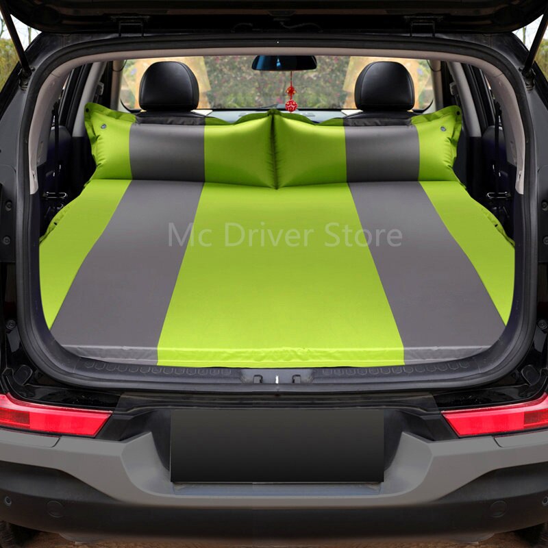 Outdoor Camping Opblaasbare Tent Mat Mummie Pads Met Kussen Air Matras Utralight Camping Mat Auto Reizen Bed Vochtbestendige pad: Black