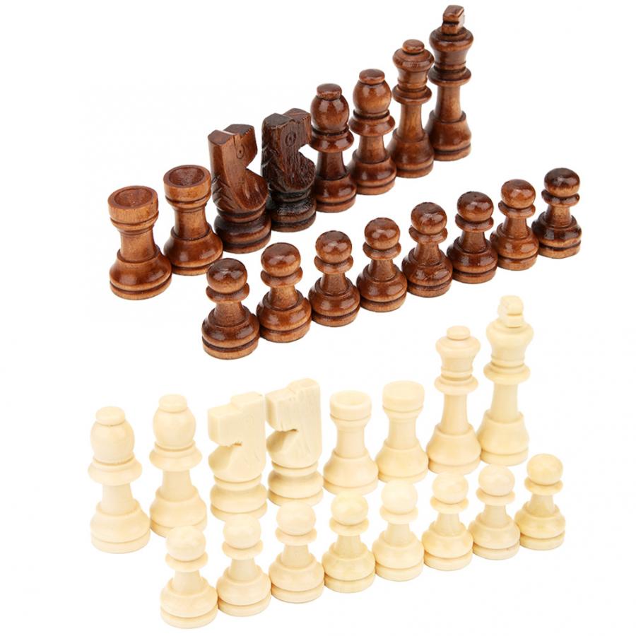 25X25 Wooden Chessboard Chess Pieces Draughts Set Intellectual Game for Children Adults Party Activities