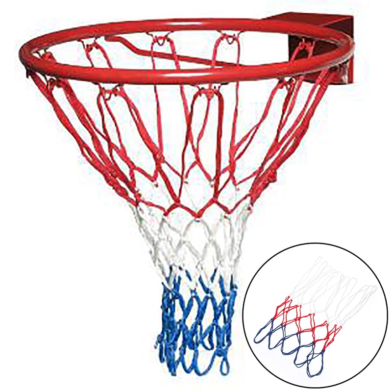 1 Pc 12 Loops Outdoor Sport Basketbal Net Standaard Nylon Draad Basketbal Hoop Mesh Net Bord Velg Bal Pum
