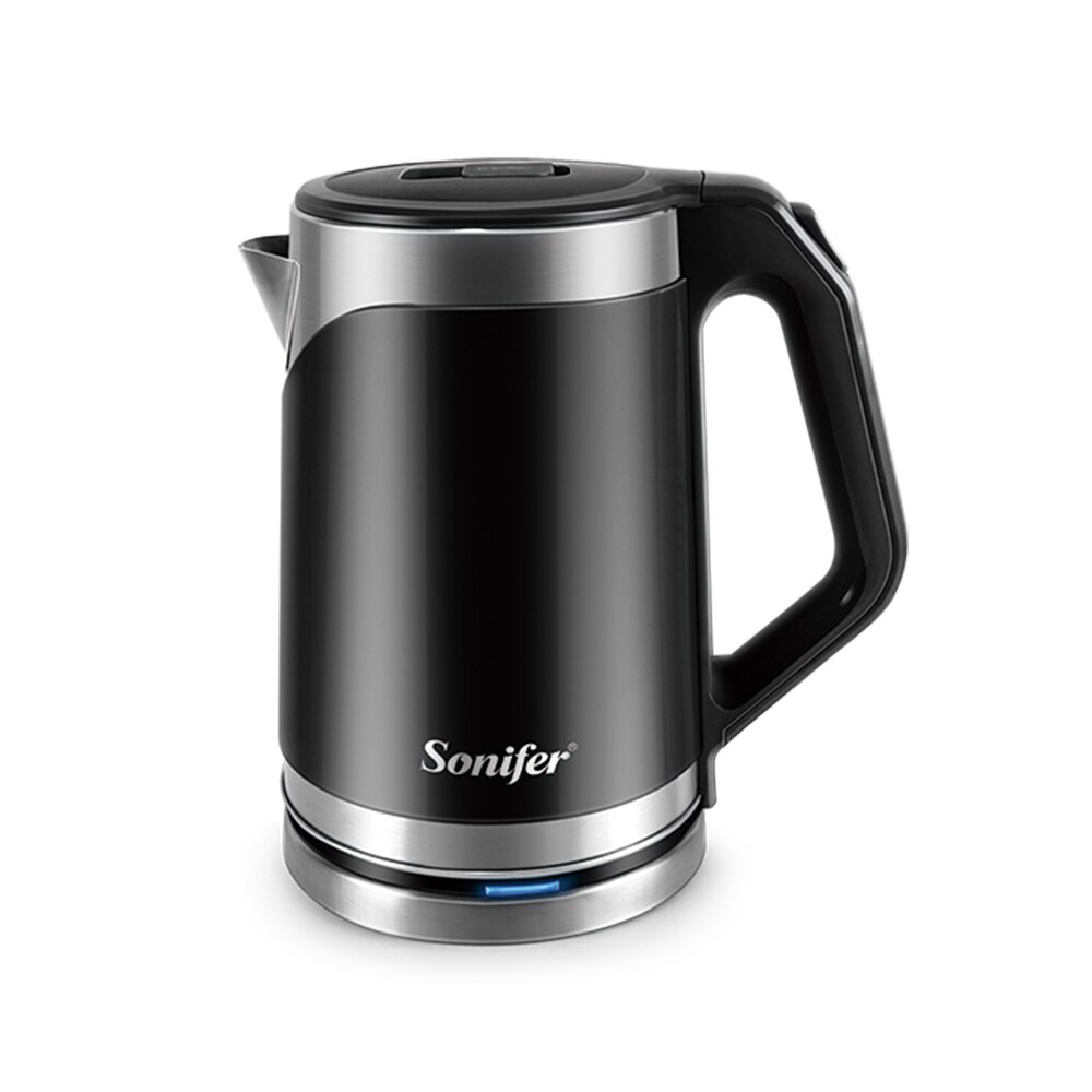 Sonifer – bouilloire électrique en acier inoxydable, théière à chauffage rapide, 1500W, 220V, 2l: SF2071-Black