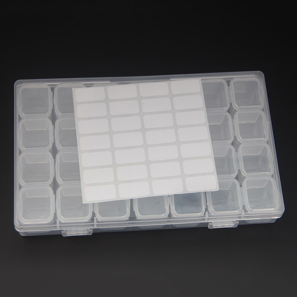28/56/112Grids Diamond Nail Art Rhinestone Container Organizer Mosaic Embroidery Accessories Tools Bead Container Storage Box: 28 grid 1pcs