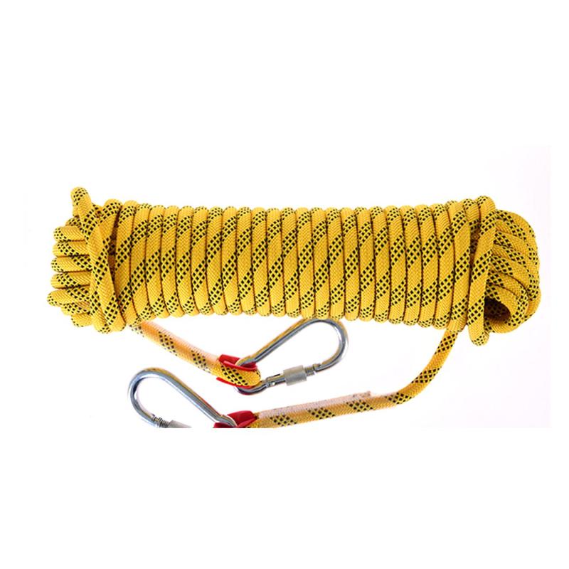 12mm 10/20/30m Climbing Rope w/ Hook High Strength Emergency Safety Fire Escape Rope Lifeline Rescue Rope Outdoor Survival Tool