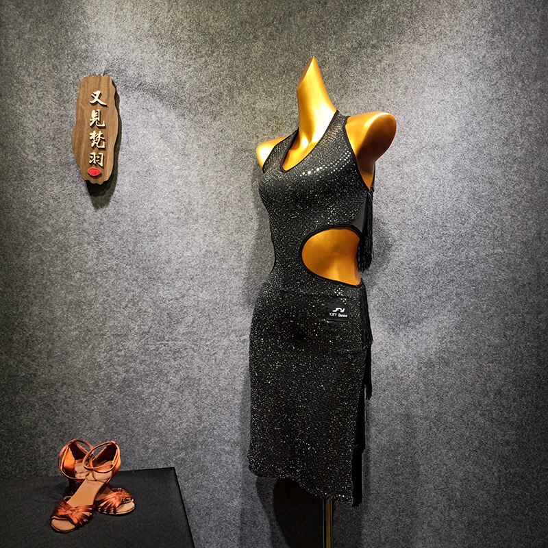 tassel backless latin dance dresses for salsa dress dance clothing tango dress dance wear salsa dance costumes latin dress