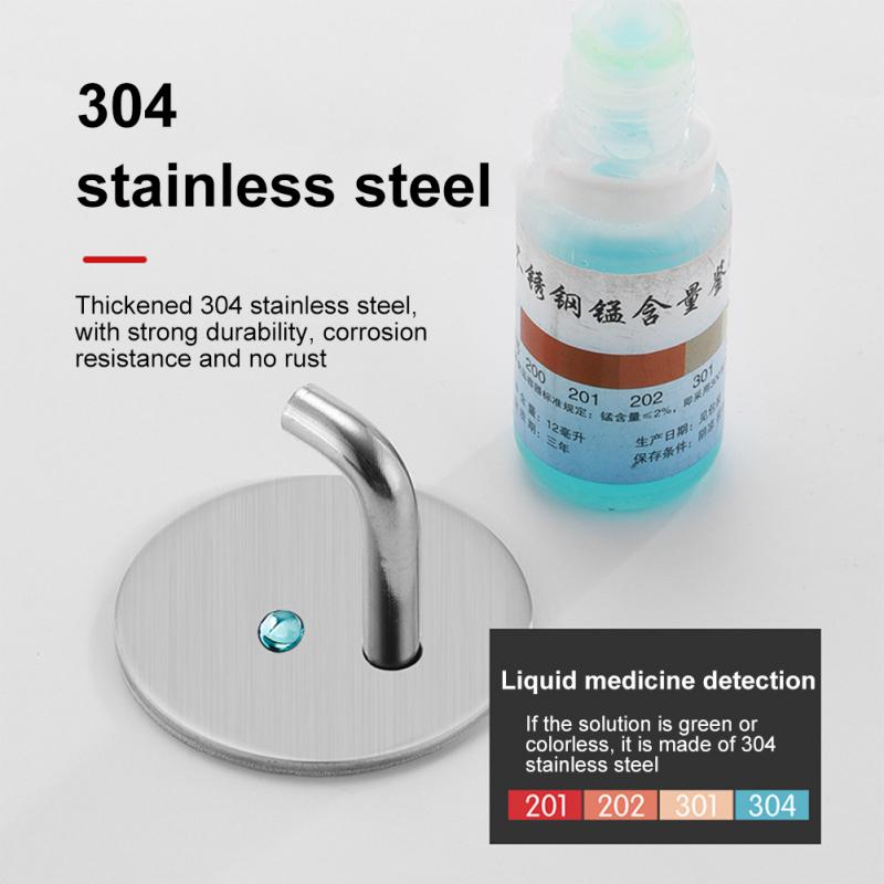 Haki ścienne ze stali nierdzewnej samoprzylepne breloczki wieszak na ręczniki kuchnia łazienka schowek na ścianę wieszaki haczyki gospodyni na ścianie