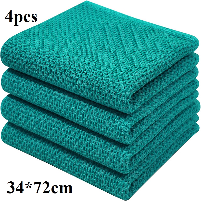 Homaxy 4/6Pcs Cotton Kitchen Towels Ultra Soft Dishcloth Magic Cleaning Cloth Absorbent Cleaning Towel Thickened Wipe Wash Towel: Brown