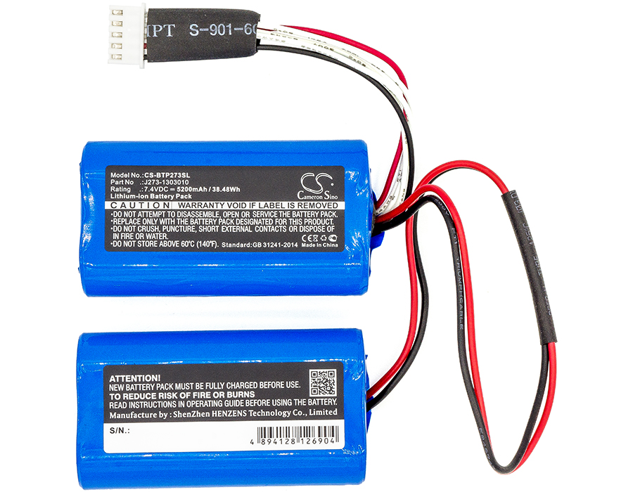 Haut-parleur 5200mAh / 38.48Wh Batterie Pour Beats:J273/ICR18650NH Pilule J273-1303010 XL J273 document Blue Volts 7.40V