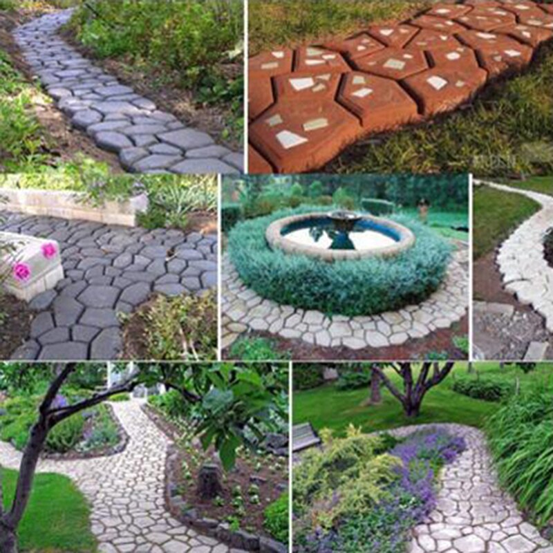 Path Maker Mold Reusable Concrete Cement Stone Paver Walk Mould DIY Reusable Concrete Brick Mold Home gardening supplies