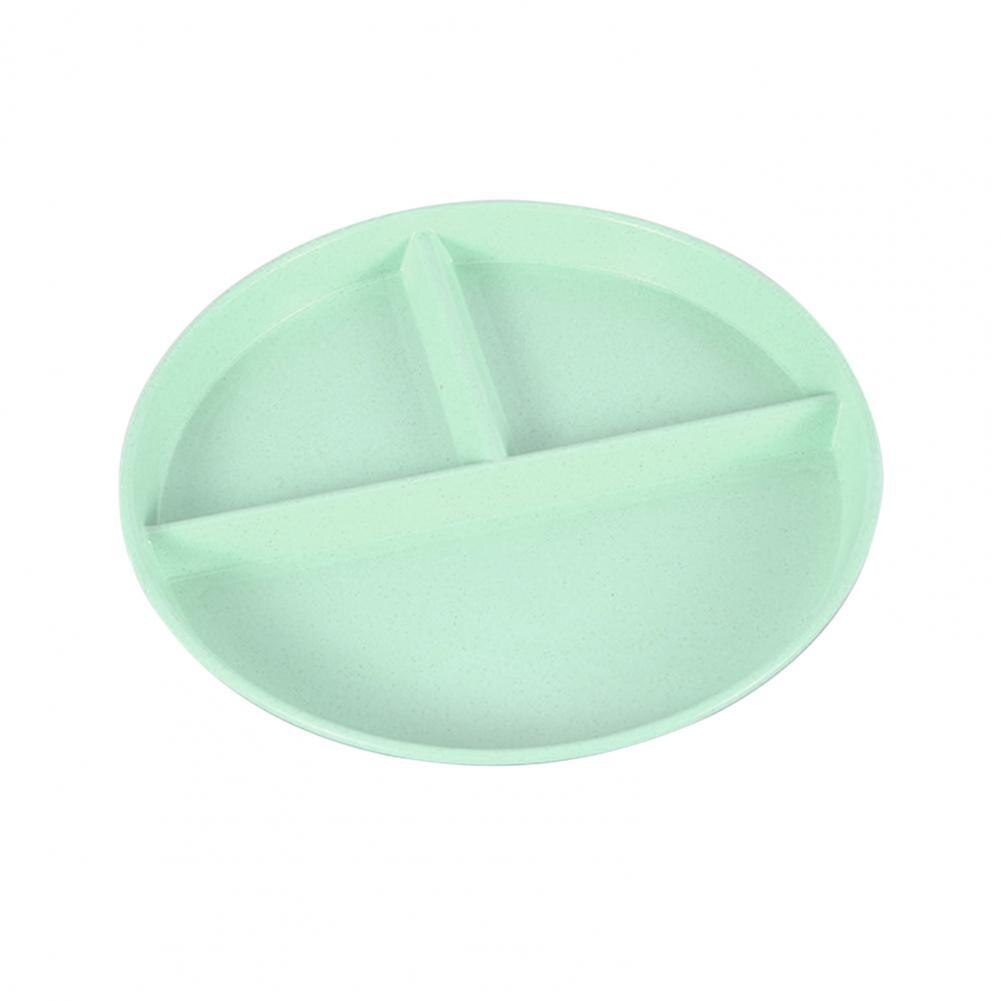 Plat de service léger à bord lisse, plat de stockage des aliments de , plat de service rond divisé en trois grilles pour la maison: Green