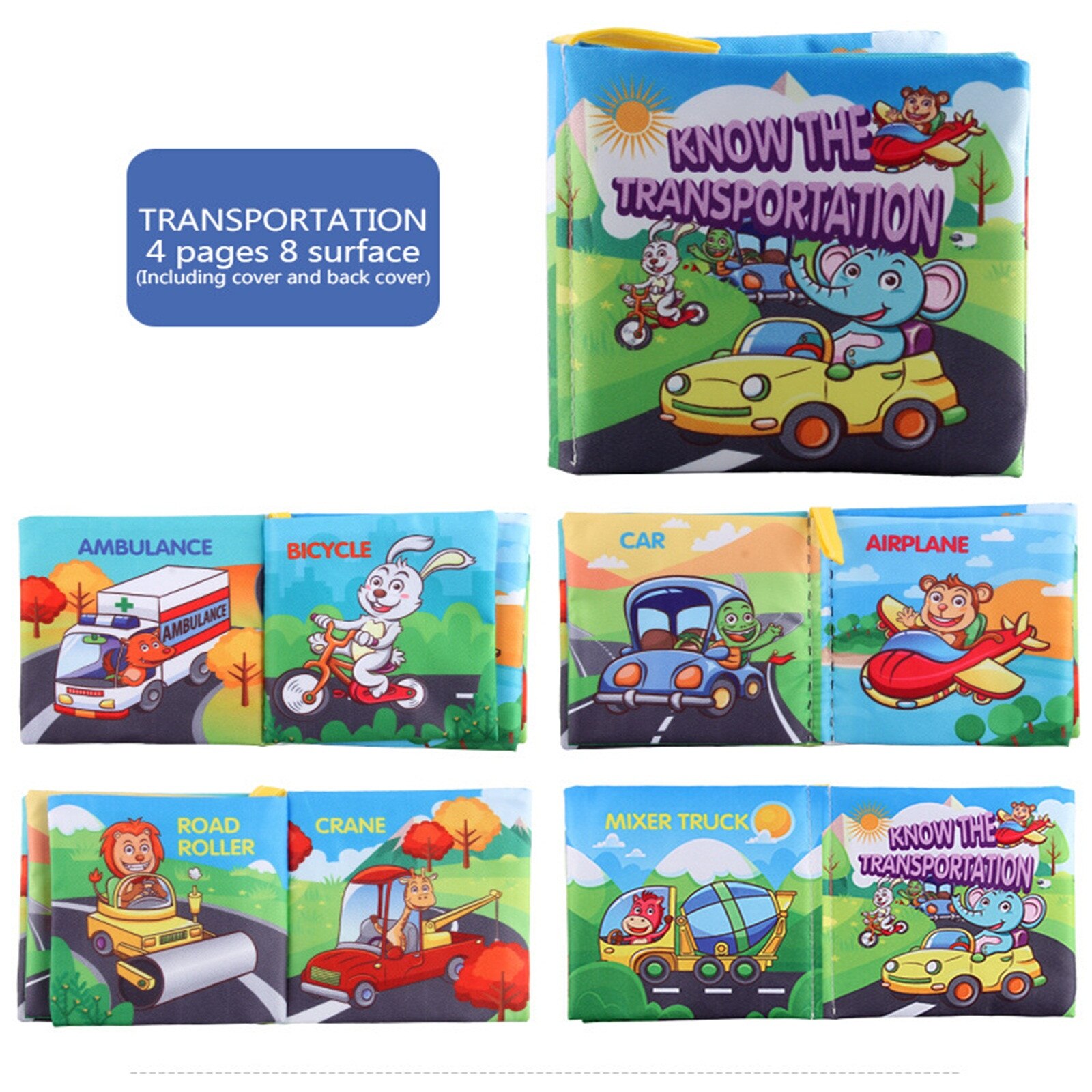 essen Weichen Baby Intelligenz Entwicklung Bild Lernen Drei-dimensionale Tuch Buch Stoff Kleinkind Baby Buch Frühstück Spielzeug: D