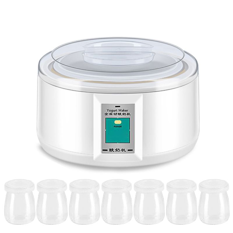 Yogurtera eléctrica de 1,5 l, herramienta automática de bricolaje, contenedor de yogur, horno doméstico para cocina, Mini electrodomésticos para el hogar: Transparente
