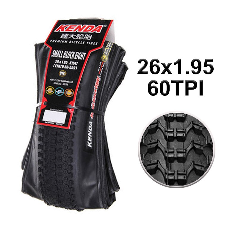 Kenda K1047 Bike Tires 26x1.95 27.5x1.95 Mountain MTB Bicycle Tyre Folding Bead Wire Tire Ultralight SB8 Small Block Eight: 26x1.95