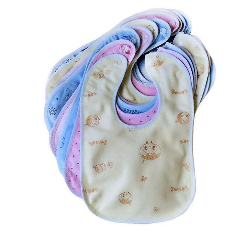 5pcLlot Baby Bibs Supplies Velvet Crystal Waterproof Buckle Hood Towel 1-3 years