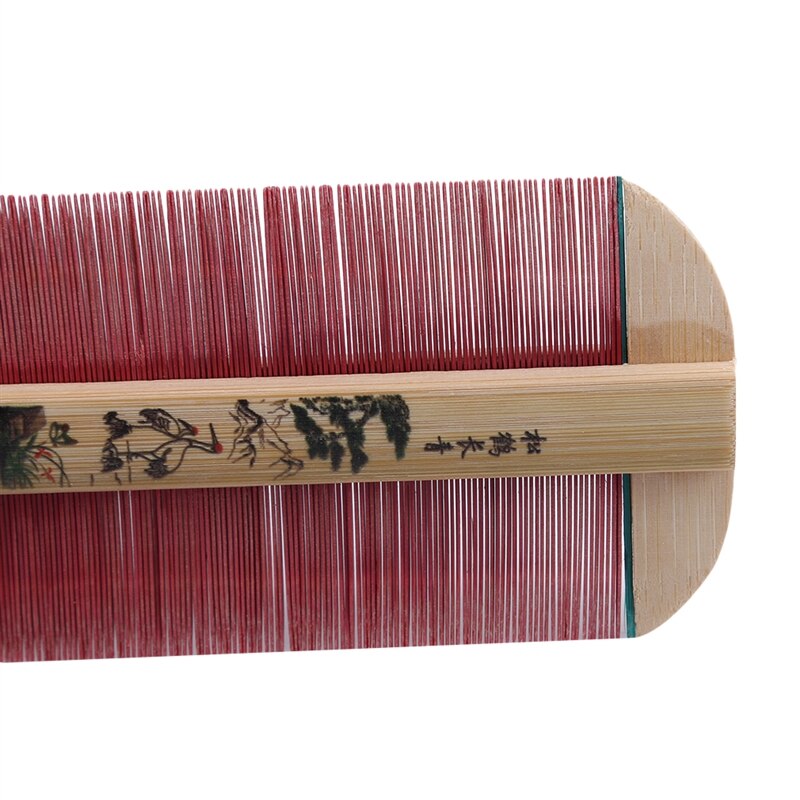 Peine chino tradicional de bambú para piojos, peine denso hecho a mano, rosa, elimina la picazón, cabeza, peines de pulgas