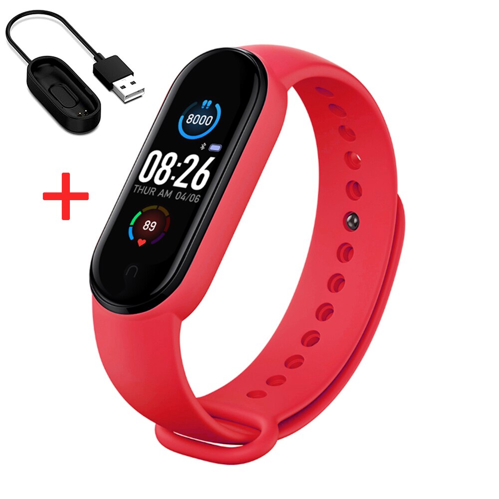 M5 Smart Band Mannen Vrouwen M5 Smart Horloge Hartslag Bloeddruk Sleep Monitor Stappenteller Bluetooth Verbinding Voor Ios Android: Rood