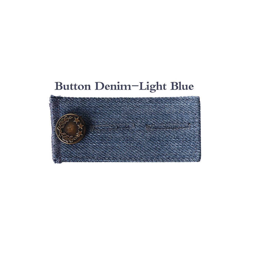 Unisex Waist Band Pant Extender Belt Tight Trousers Jeans Skirts Maternity Button Hooks Washable Gadgets Garment Accessories: Button Denim-Light B