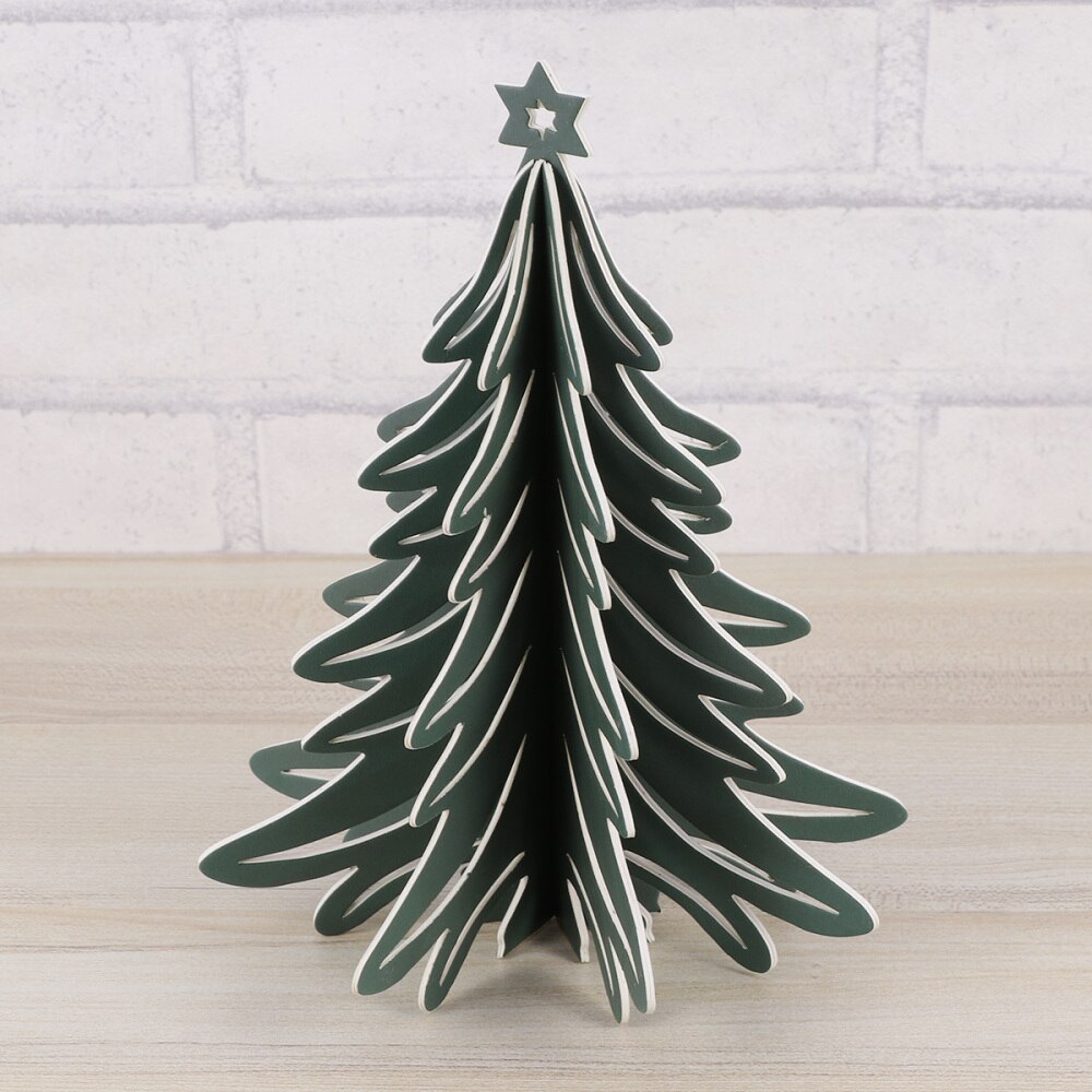 1PC 3D Paper Craft 3D Christmas Tree Stereoscopic Paperboard Paper Christmas Tree Table Centerpiece Christmas Ornament for Party