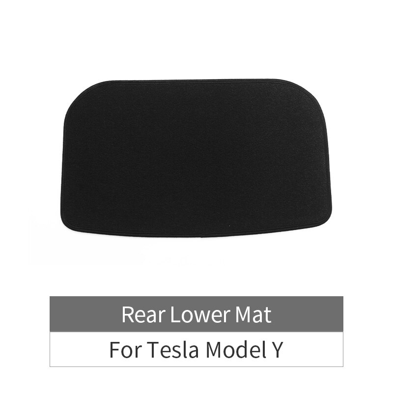 Voor Tesla Model Y Kofferbak Mat Zachte Flanellen Stofdicht Auto Voor & Achter Cargo Tray Kofferbak Beschermende Pads: Rear lower mat