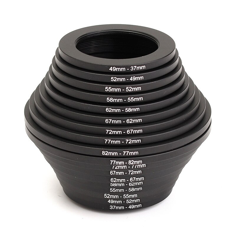 18 pcs Camera Lens Filter Step Up & Down Ring Adapter voor Canon Nikon sony alle camera DSLR 9x Step Up + 9x Step Down