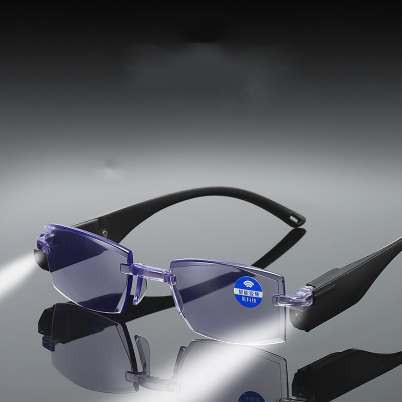 Zilead Progressive Multi-focus Anti-blue Light Glasses LED Light-emitting Reading Glasses Zoom Magnifying Eyewear For Women Men: Default Title