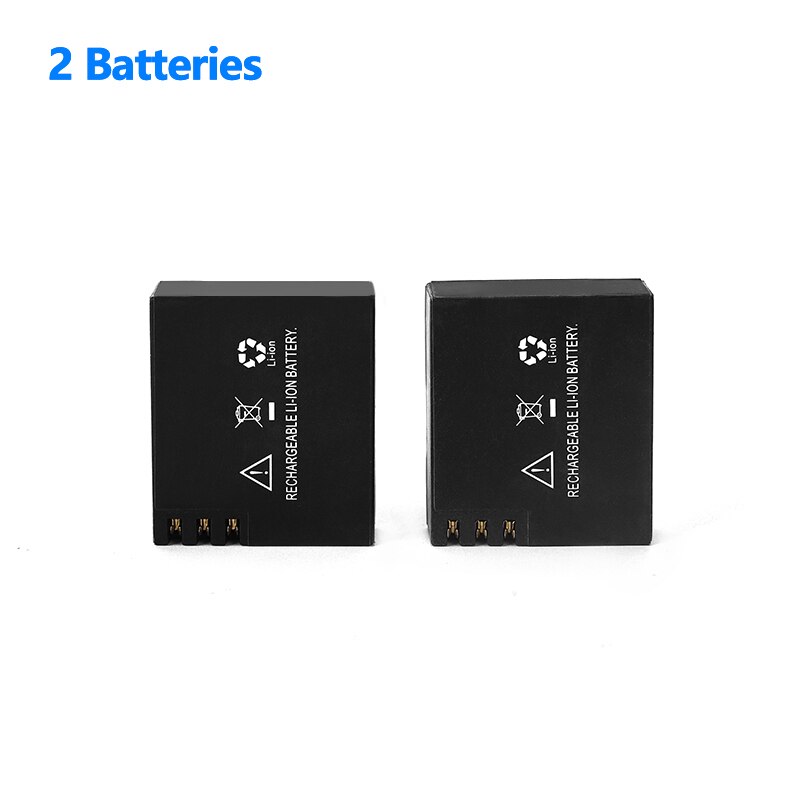 1/2 stk 3.7v 900 mah li-ion batteri til sjcam  sj4000 sj5000 sj6000 sj7000 handling kamera mini dv kam erstatning backup batteri: 2 batterier