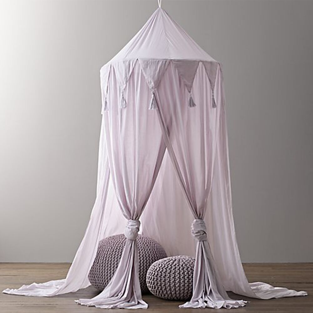 Himmelsenge børne krybbe net nordisk stil chiffon vimpel børnetelt simpelt baby kuppel myggenet legehus boligindretning