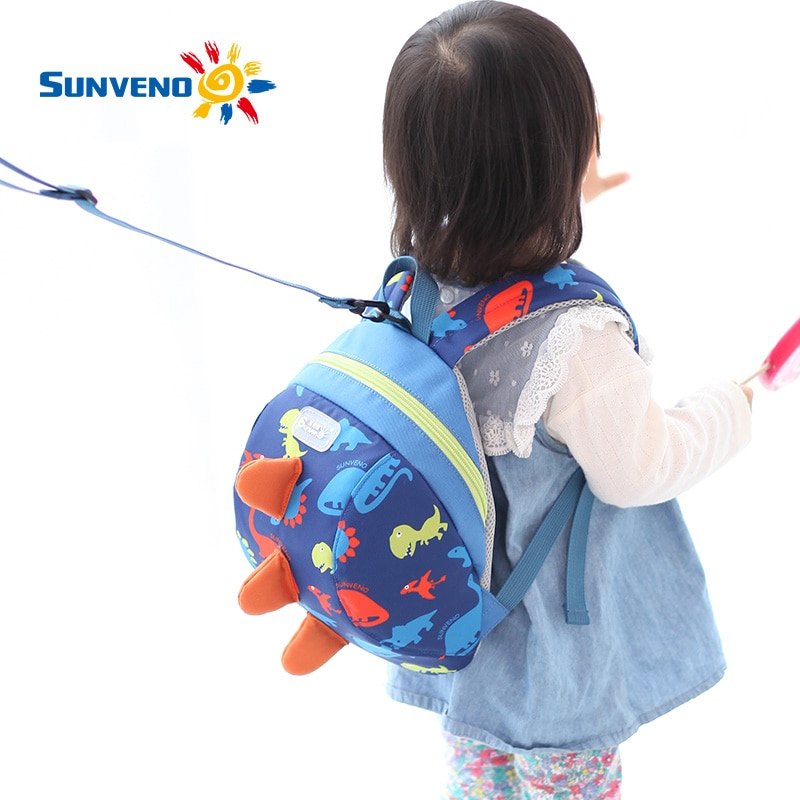 SUNVENO-sac à dos harnais pour bébé | Joli sac à dos de laisse de dessin animé pour tout-petits, sac à dos de sécurité Anti-perte sangle de marcheur dinosaure