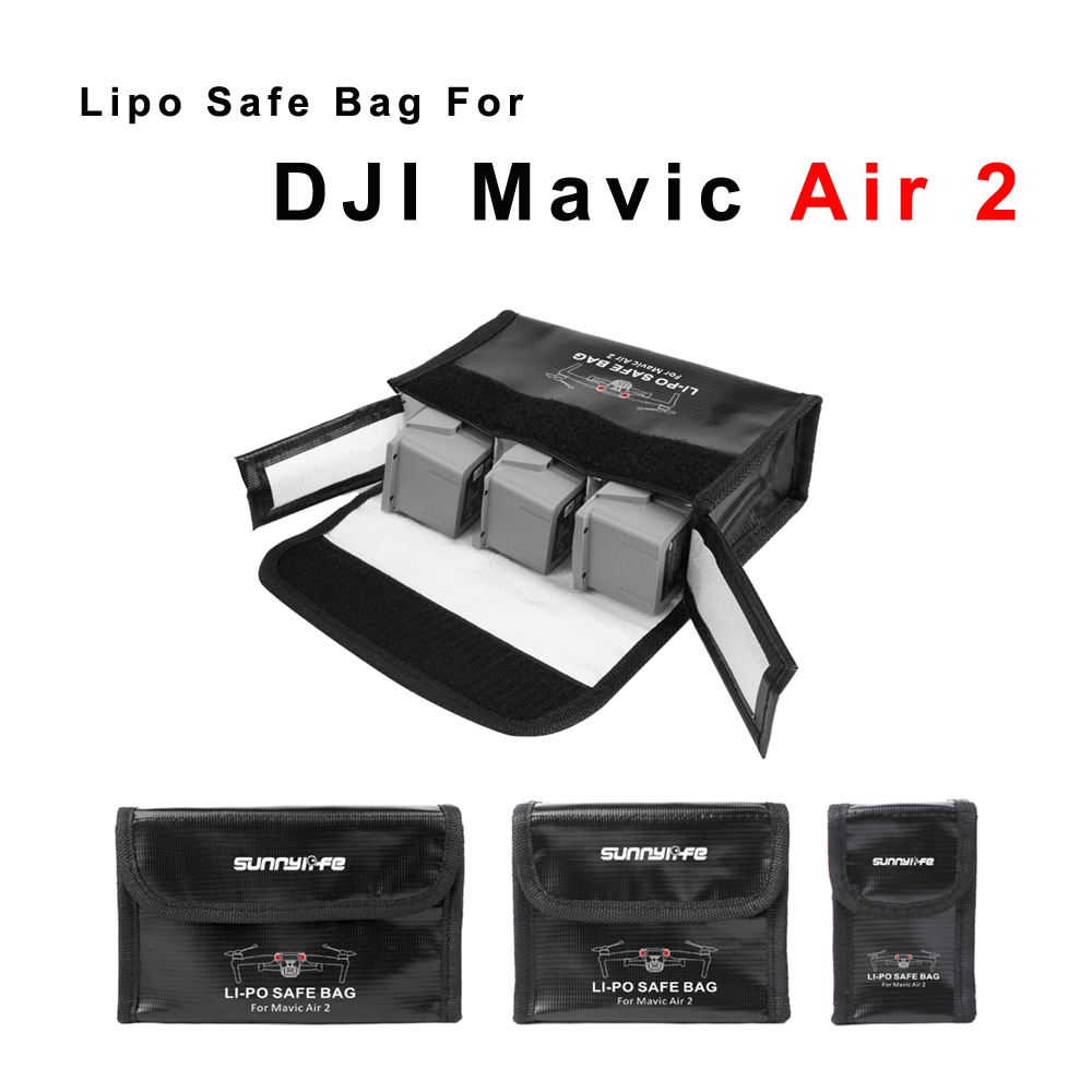 Mavic Air 2 Lipo Batterij Explosieveilige Veilige Tas Batterij Brandwerende Case Fiber Opbergdoos Protector Voor Dji Mavic air 2
