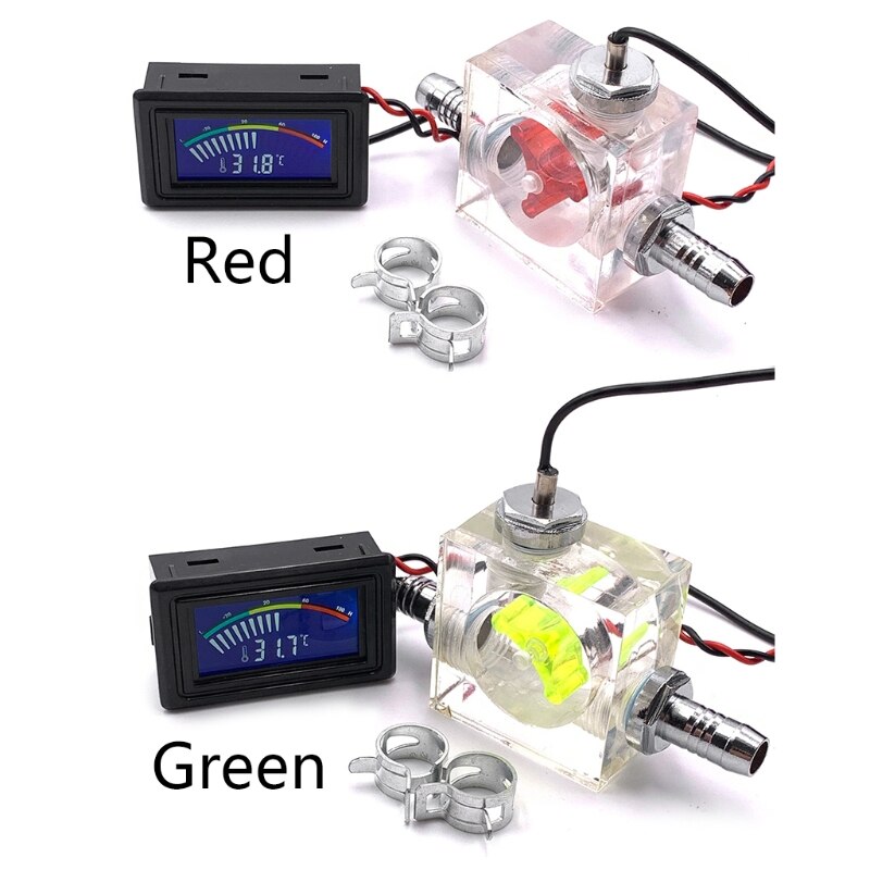 LED Thermometer 3 Way Flow Meter For Water Cooling Liquid Cooler System