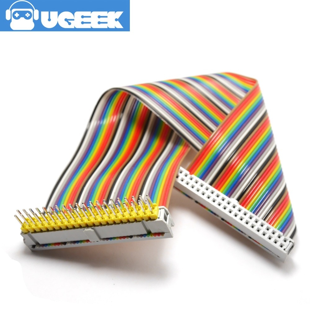 UGEEK 2*20 pin Männlich zu Weiblich GPIO kabel für Raspberry Pi A + B + 3B 3B + 2B 4B null 40pin Regenbogen kabel | 20c