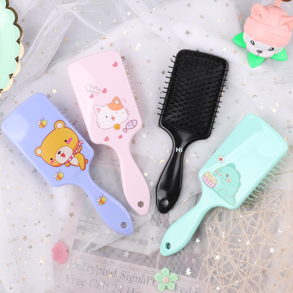 Pente de cabelo bonito estudante menina pente doméstico plástico encaracolado pente de cabelo celebridade cabeleireiro pente anti-estático massagem pente