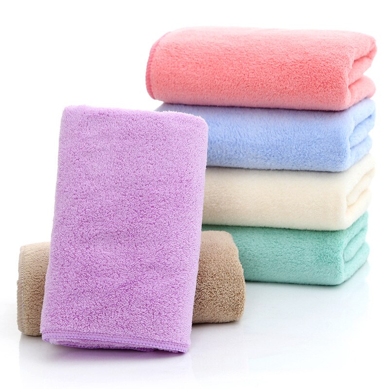 Coral Velvet Face Towel Solid Color Quick-drying Soft Absorbent Microfiber Bath Towel Comfort Household Bathroom Towel