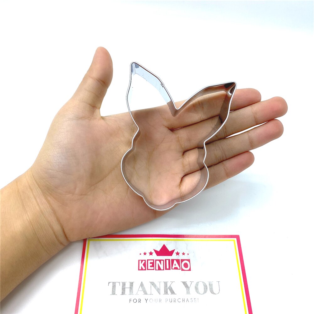 KENIAO Spring Easter Bunny Face Cookie Cutter 8.8*7.3cm Biscuit Fondant Pastry Sandwich Mold Stainless Steel Large Cooki Mold