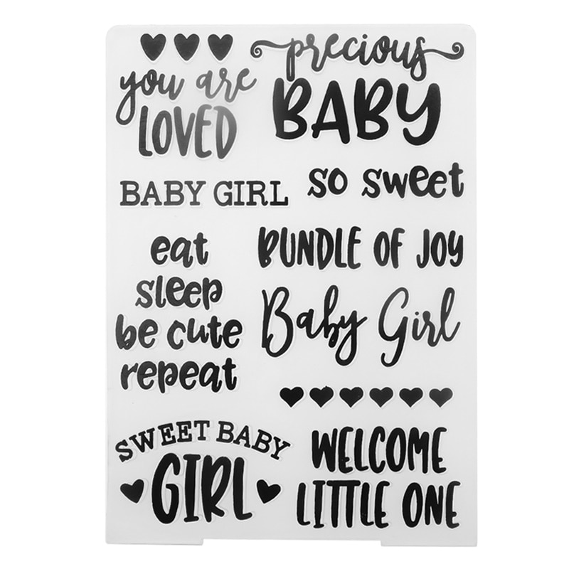 Plantillas de plástico con frases de palabras para niña, carpetas para manualidades en relieve para álbum de recortes DIY y tarjetas de papel, suministros de decoración