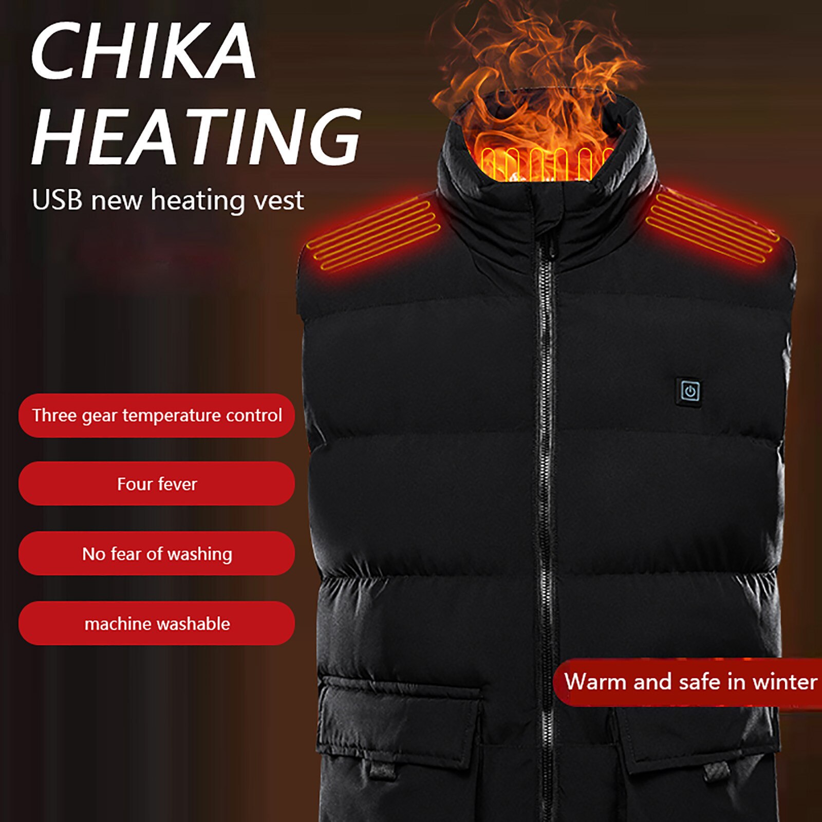 ARCEEN Verwarmd Vest Warming voor Mannen Vrouwen, Elektrische Jas Oplaadbare Winter Thermische Vest Usb Body Warmer voor Vissen, Zwart, M ARCEEN Verwarmd Vest Warming voor Mannen Vrouwen, Elektrische Jas Oplaadbare Winter Thermische Vest Usb Body Warmer voor Vissen, Zwart, M