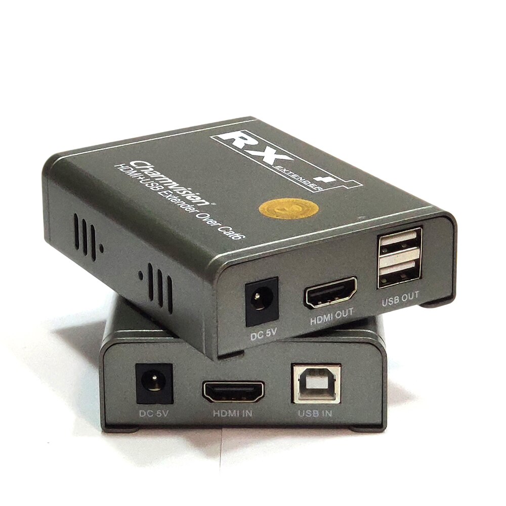 Charmvision EKU60H 60m 196ft USB K/M HDMI KVM Extender 1080P HD Audio Video Encoder Decoder over UTP STP CAT6 Cable PC DVR NVR