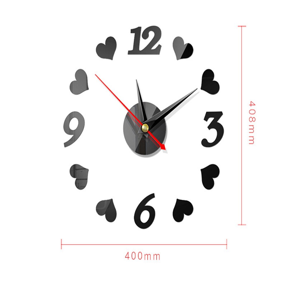 DIY Acrylic Mirror Wall Clock Modern Wall Sticker Clock Large Watch Silent Mirror Number Clock Home Office School Decorations