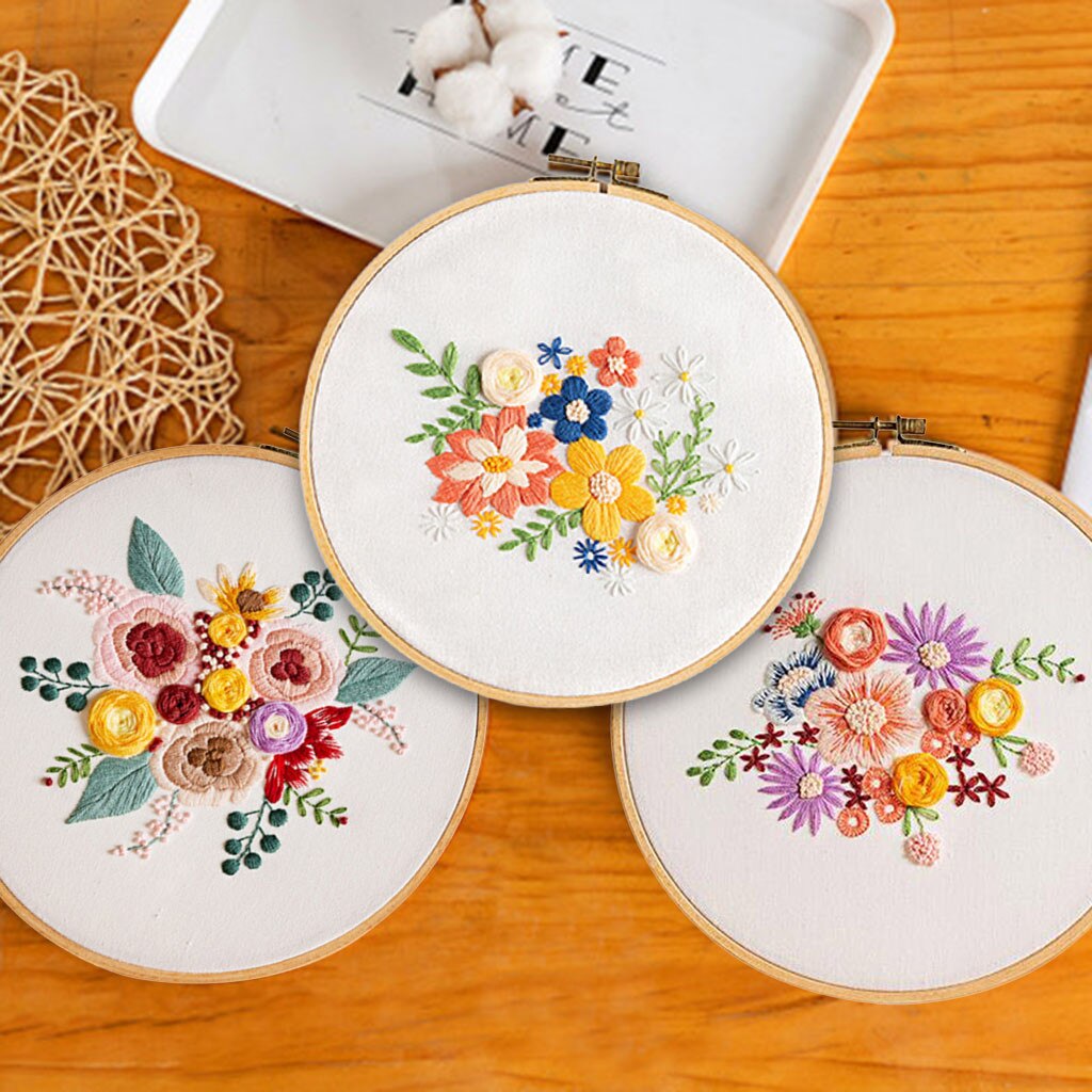 Blommor mönster gör det själv hela utbudet av broderi korsstygn set för nybörjare-handgjorda broderi gör-det-själv hantverk