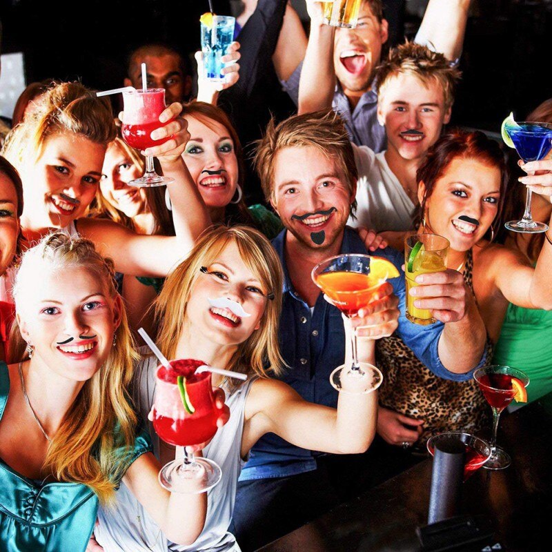 36pcs /48pcs Self-Adhesive Mustache Sticking Sticky False Beards Party For Christmas Party Birthday Christmas Decorations