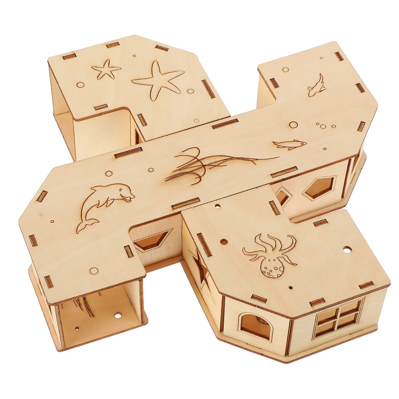 Wooden Hamster Tunnel Practical Maze Tunnel Hamster Pet Playing: Default Title