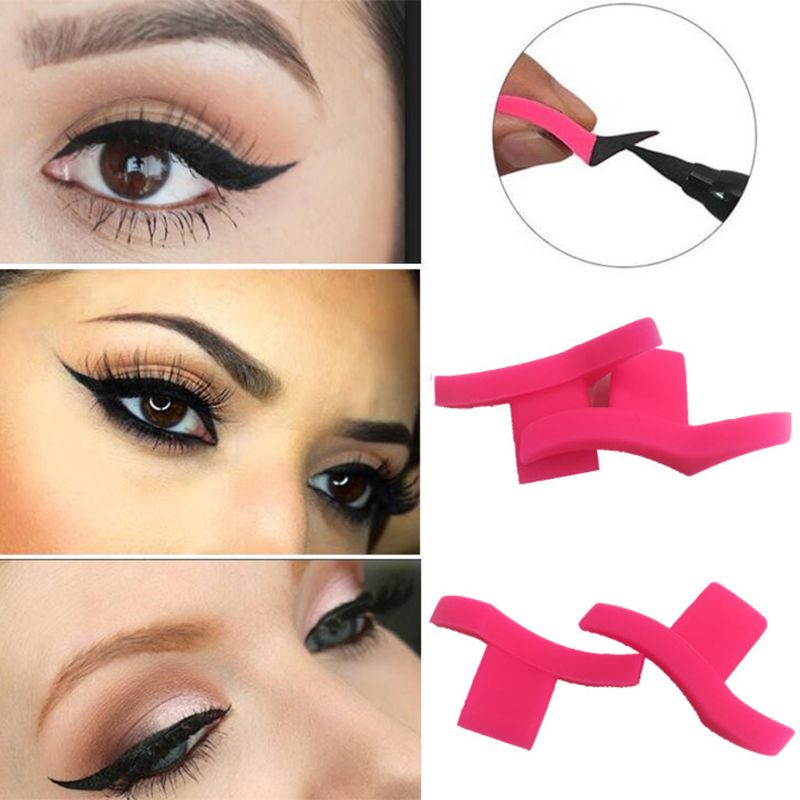 2Pcs/Pair Cat Eye Winged Eyeliner Template Stamps Silicone Wing Shape Cosmetic Makeup Stencil Tools