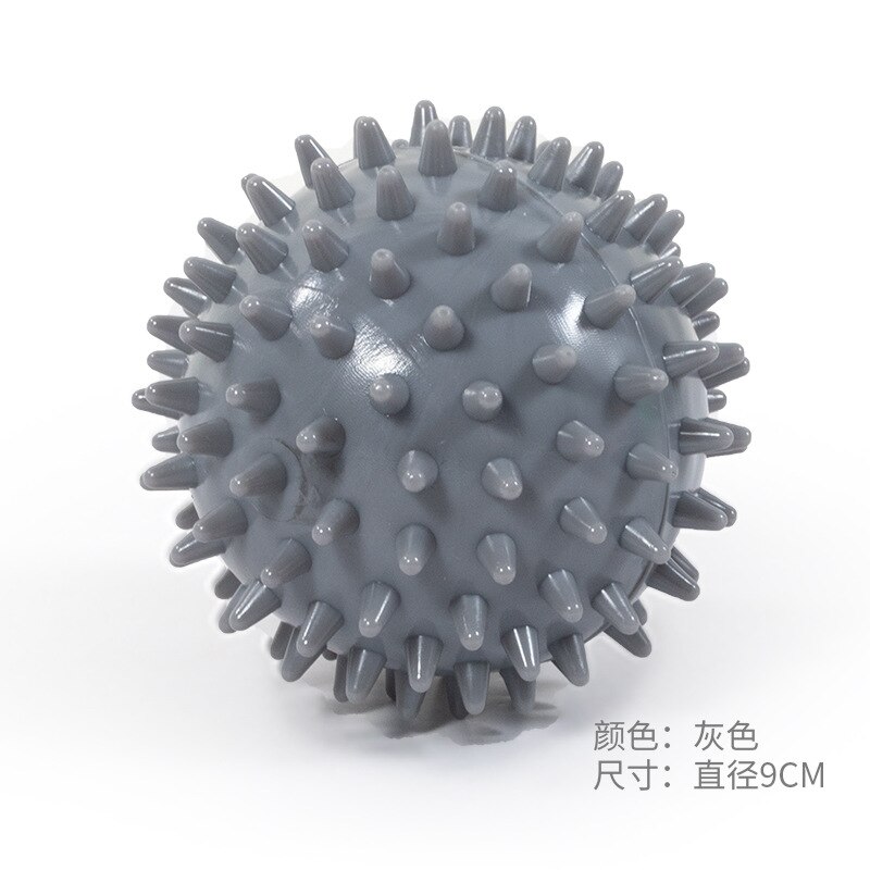 Style Portable Acupuncture Point Massage Ball with Base Relaxing Muscle Massage Ball Rumble Roller Wormwood Ball: 9cm Gray  Massage Ball