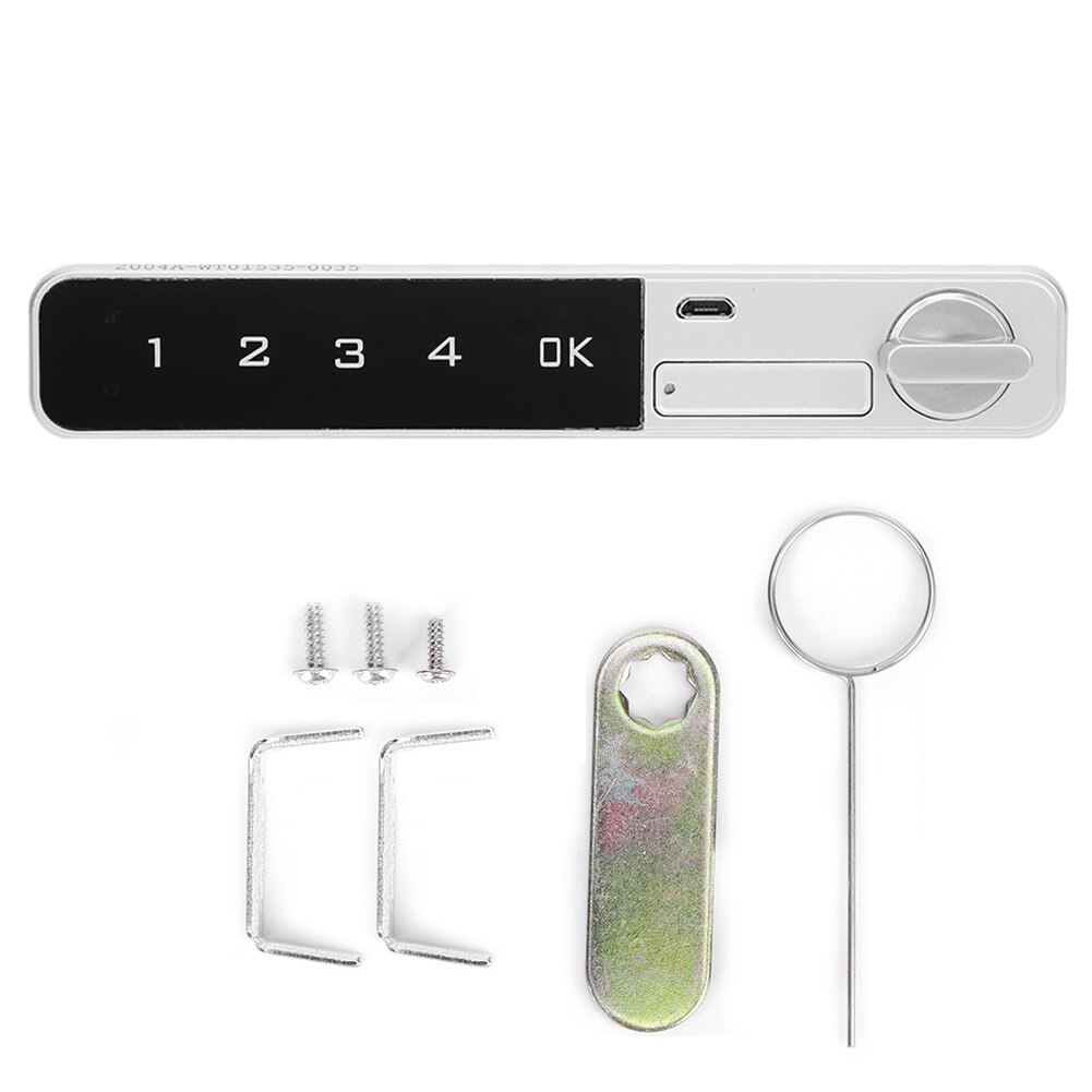 Password Lock Smart Password Security Password Lock Zinc Alloy Touch Keypad Flat Bolt for File Cabinet Wardrobe