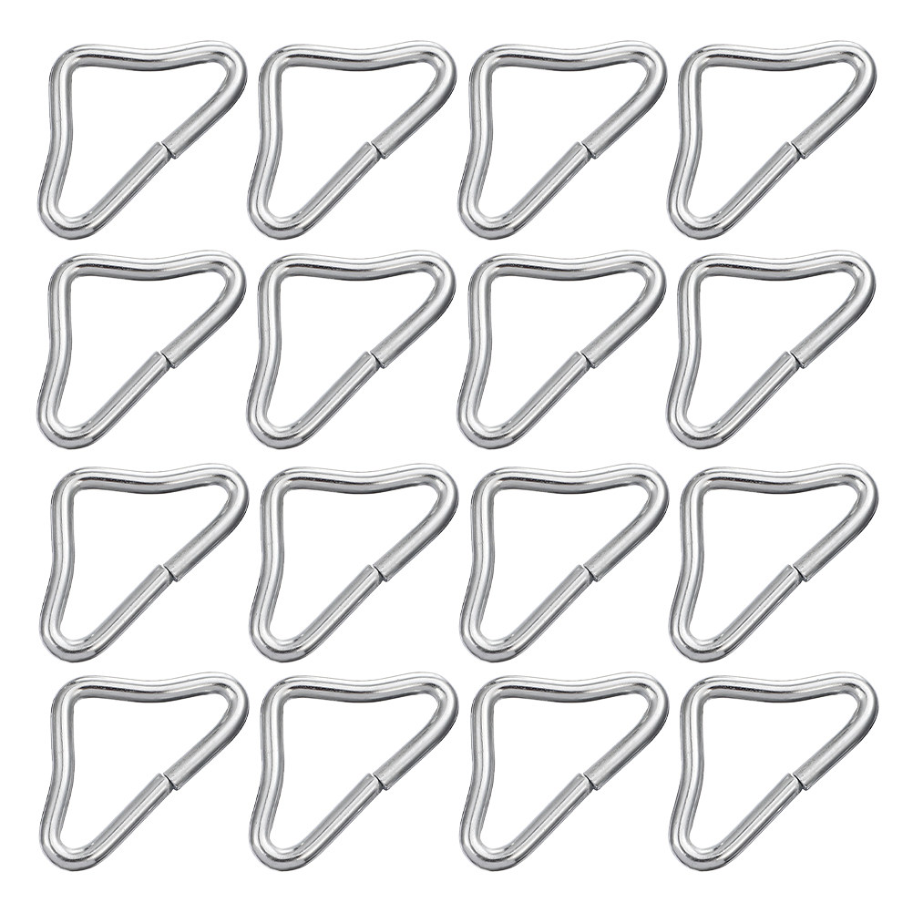 25Pcs Trampoline Triangle Ring Buckle Sturdy Wear Resistant Metal Triangle Buckle for Trampoline Jumping Cloth