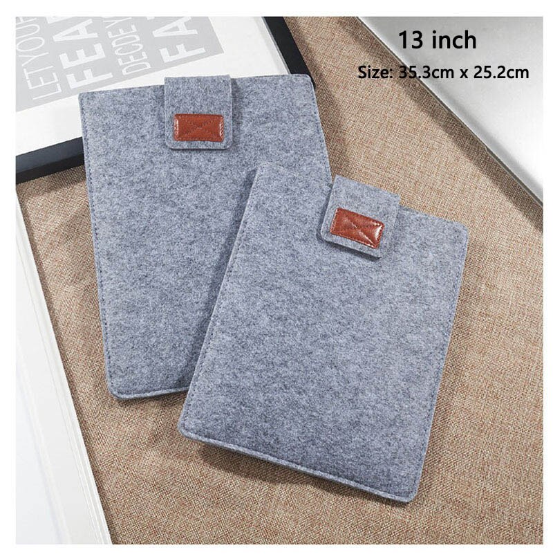 Pelle scamosciata Tablet Caso di Protezione Del Computer Portatile del Sacchetto di e-Libri Della Cassa Del Sacchetto Del Manicotto Luce Per 9.7 10.5 11 13 15 Pollici iPad Pro Kindle Macbook: Gray   13  inch