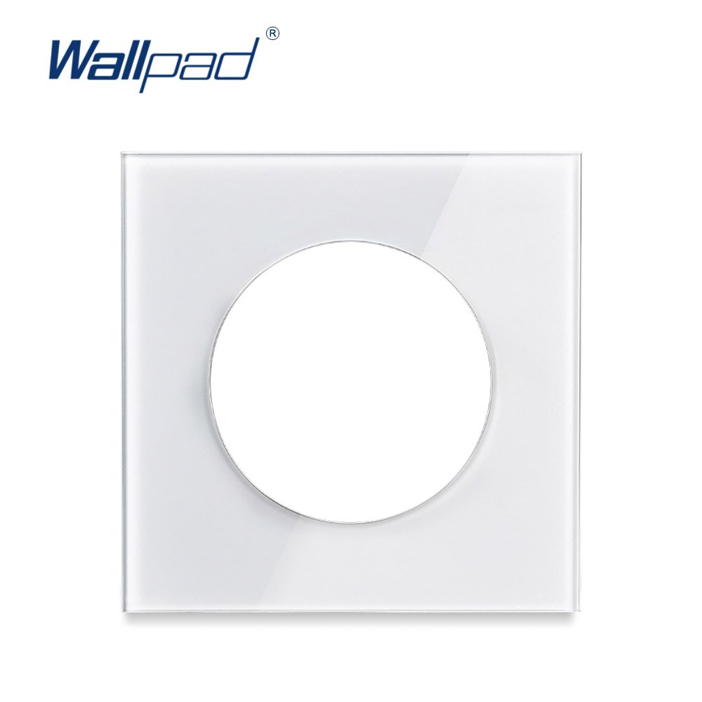 Wallpad Single Tempered Glass Panel Only 86*86mm White And Black Round Circle Glass Stainless Steel PC Panel