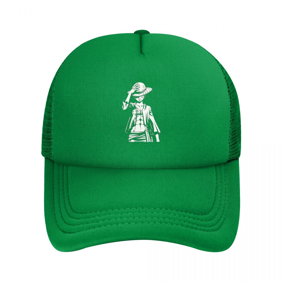en stykke luffy anime baseball caps nettinghatter justerbare utendørs unisex caps: Grønn
